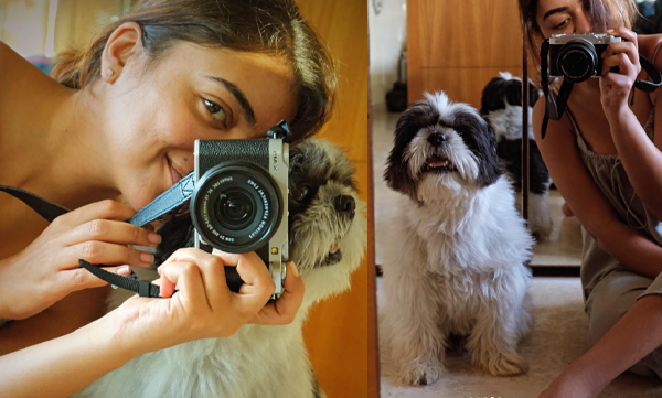Nazriya Fahad shares quality time with her pet dog oreo
