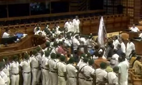 Speaker says security personnel attacked in assembly; three MLAs suspended