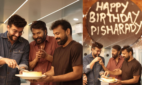Ramesh Pisharody celebrate his birthday with mammootty and kunchakko boban 