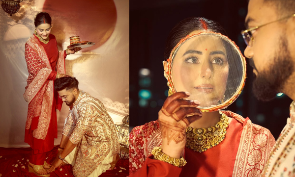Rocky bowing down and touching Hina's feet  on their first karwa chauth