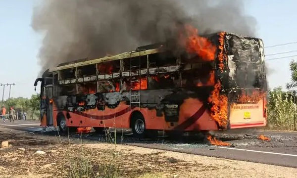 20 Killed As Newly-Purchased Private Bus Catches Fire On Rajasthan Highway