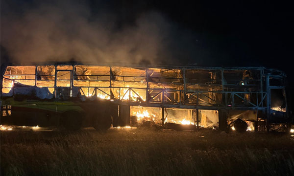 Bus catches fire on Bengaluru-Hyderabad National Highway; 32 people die tragically