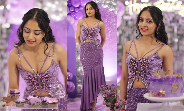 Ishaani Krishna celebrate her 25th birthday in butterfly theme purple outfit