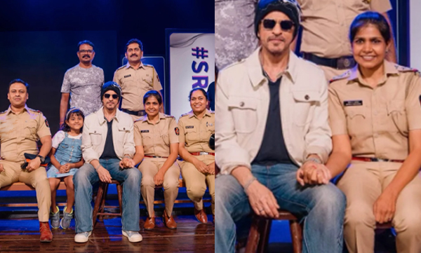 Shah rukh khan respectful gesture towards lady cop gains attention 