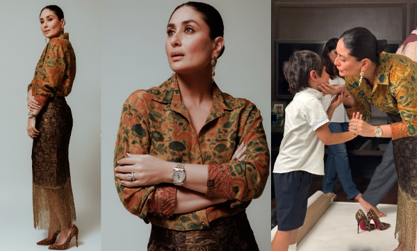 Kareena Kapoor in Ladakh-inspired printed silk shirt and dramatic fringe skirt and a heart-melting moment with Jeh