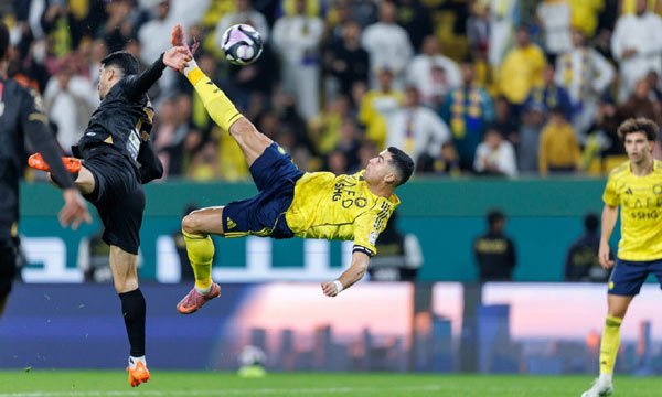 Cristiano Ronaldo's amazing bicycle goal in the Saudi League too