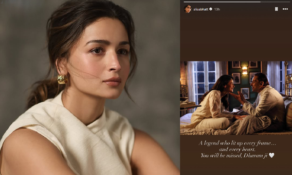 Alia Bhatt remembers Dharmendra; shares a still from 'Rocky Aur Rani Kii Prem Kahaani'