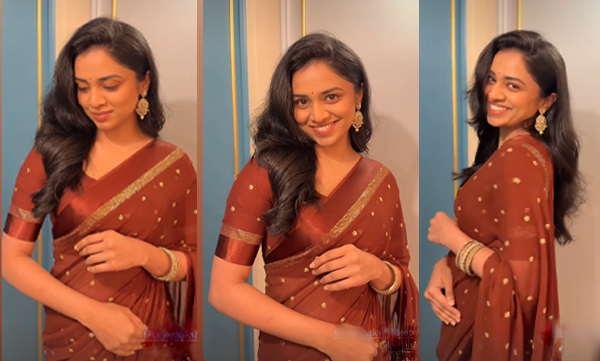 Meenakshi Dileep elegant look in saree