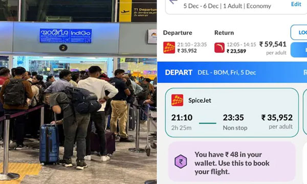 Delhi-Mumbai Return Flight Prices Soar To Rs 60,000 As IndiGo Mess Spirals
