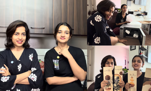 Aadhila and Noora share the prizes they received for winning sponsored tasks on the BB show