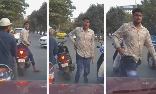 viral-video-man-trreats-car-driver-with-knife-in-bengaluru