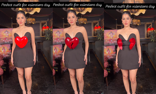 Urfi Javed flaunts her 'heartbreak' outfit