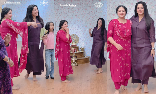 Kavya and Mahalakshmi visit Anusithara's dance school