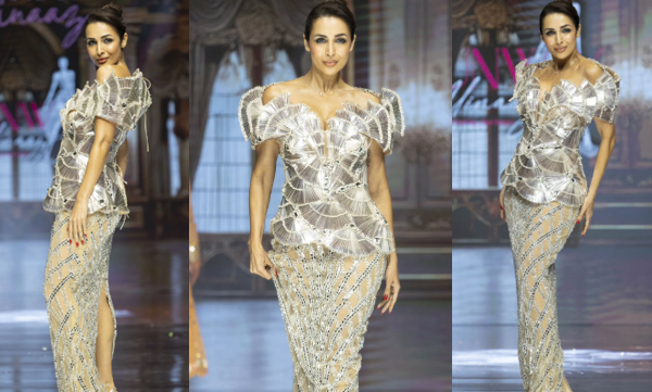 Malaika Arora walked the ramp as a showstopper, looking absolutely stunning in a glittering silver dress