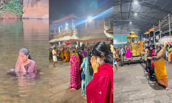 Navya Nair took a holy dip in Souparnika and prayed to Goddess Mookambika
