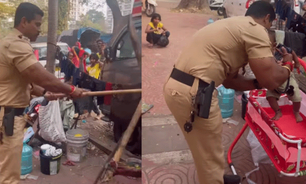 viral-video-mumbai-cop-gifting-new-cradle-to-homeless-mother