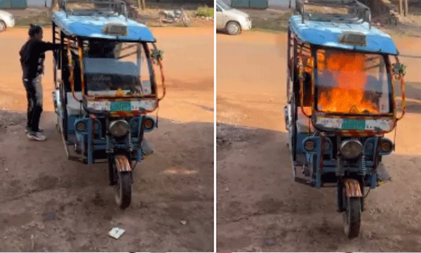 Woman Sets Her Rs 2.5 Lakh E-Rickshaw On Fire