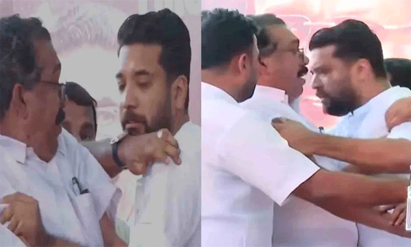 mullappally-ramachandran-fell-down-in-satheesan-kerala-yatra-shafi-parambil-angry-against-dcc-leader