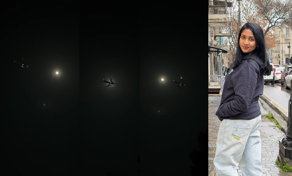 Navya Nair shares heartwarming video of an aeroplane which passes moon 