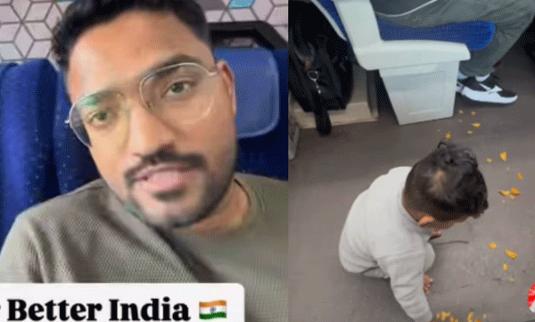 പൗരബോധത്തിന്റെ വലിയ പാഠം! ട്രെയിനില്‍ ചിപ്‌സ് വീഴ്ത്തിയ മകനെകൊണ്ട് തന്നെ വൃത്തിയാക്കിച്ച് ഒരച്ഛന്‍, കയ്യടിച്ച് സോഷ്യല്‍ മീഡിയ
