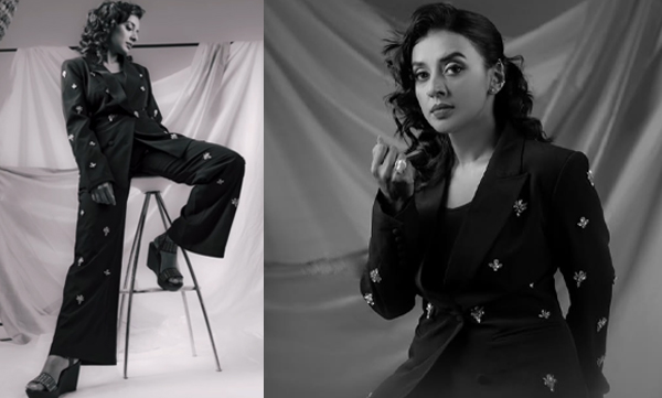 Sithara Krishnakumar in a bold, sharp look in a formal black suit, pictures trending