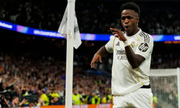 Vinicius Jr scores in 80th minute to seal a 2-1 win 