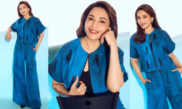 Madhuri Dixit stunning look in blue Co-Ord set