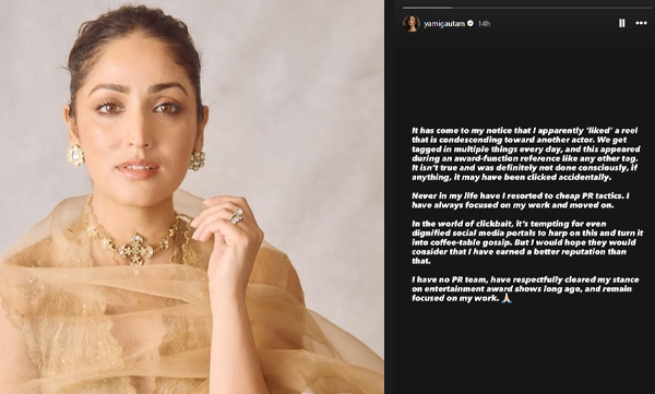 Yami Gautam breaks silence on 'liking' reel mocking kriti sanon's best actress win 
