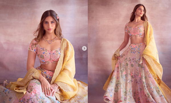 suhana-khan-steals-the-limelight-in-a-floral-lehenga-at-arjun-tendulkars-wedding-