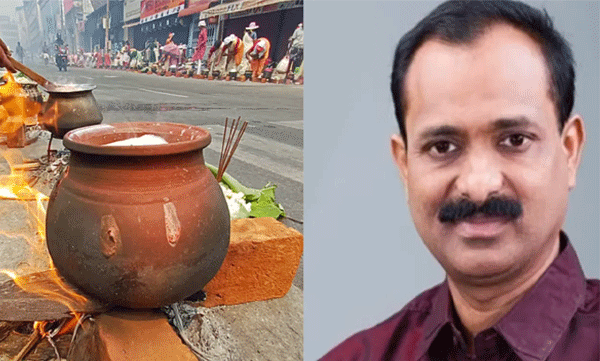 thiruvananthapuram-mayor-v-v-rajesh-distributes-attukal-pongala-bricks