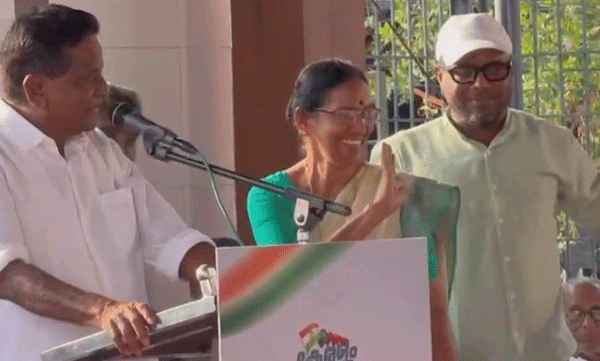 t-k-govindan-s-wife-k-p-ramani-attempt-udf-election-convention-at-thalipparamb