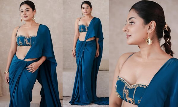 Esther anil share new glamour picture in saree