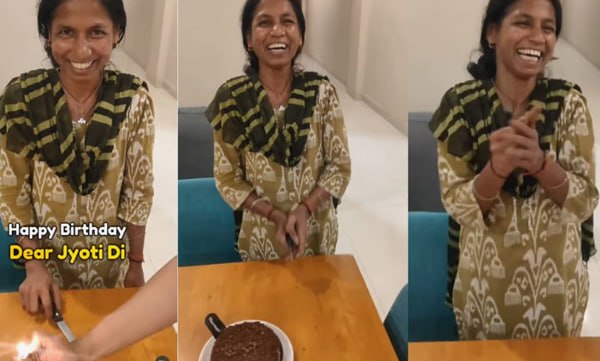 Young men's give special surprise to their servant