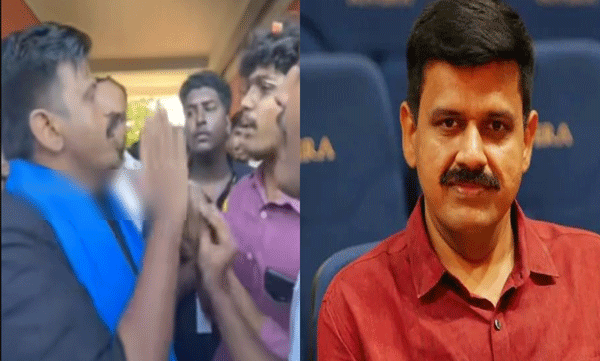 sfi-students-blocked-sandeep-varrier-at-kasargod-nehru-college