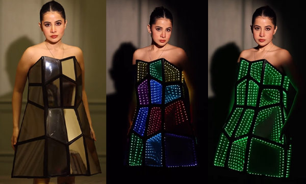 Urfi Javed stunning look in infinity mirror dress