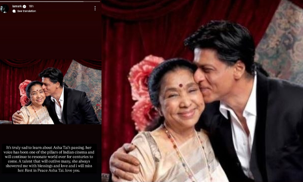 Shah Rukh khan pays emotional tribute to the legendary singer Asha Bhosle 