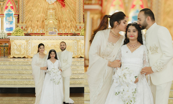 Actress- muktha’s- daughter- kiara -receives- her -first- holy- communion