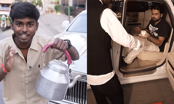 റോള്സ് റോയ്സ് വാടകയ്ക്കെടുത്ത് ചായ വില്പ്പന: വൈറലായി ഇന്ഫ്ളുവന്സര്