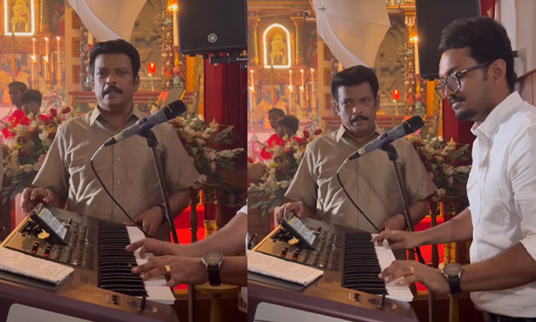 Jagadish sang a Christian devotional song in church