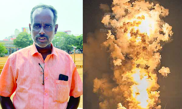 Satish is one of the key figures who creates a spectacle of colors in the sky during the Pooram