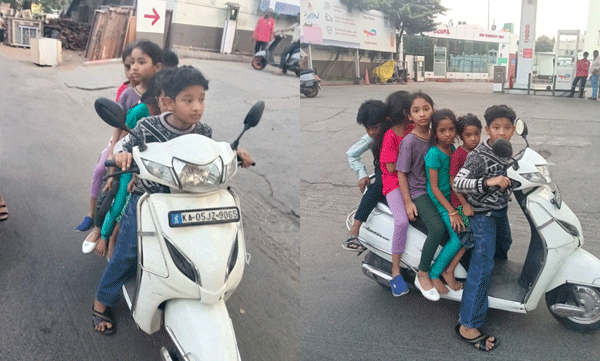 viral-post-of-six-children-on-a-scooty-through-the-city-of-bengaluru