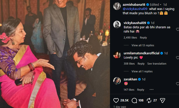 Vicky Kaushal's cute blush moment with Shabana Azmi in throwback photo