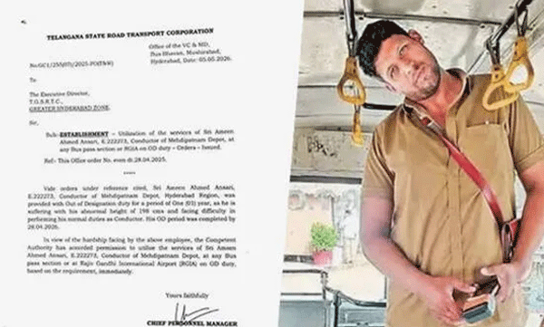 6-point-6-ft-telangana-bus-conductor-given-alternative-role-after-neck-pain