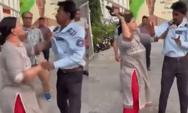activist-slaps-security-guard-with-slipper-for-allegedly-killing-a-stray-dog
