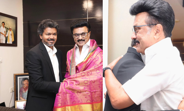 Vijay meets MK Stalin for the first time after becoming Chief Minister