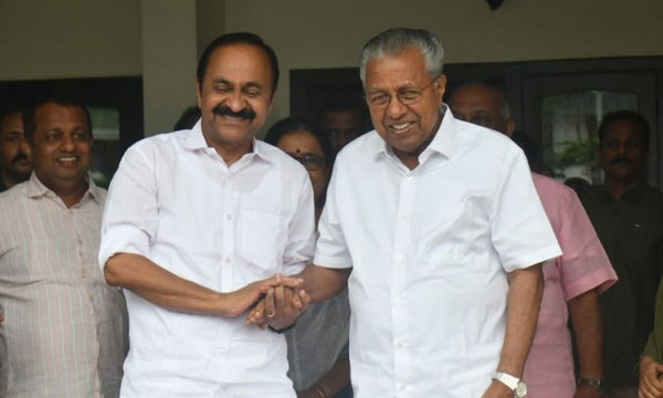 V.D. Satheesan Meets Pinarayi; Leader of the Opposition Visits the Chief Minister at His Rented House