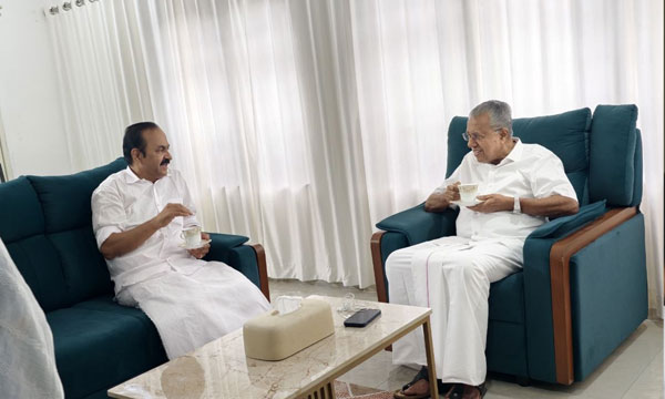 V.D. Satheesan Meets Pinarayi; Leader of the Opposition Visits the Chief Minister at His Rented House