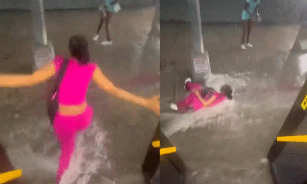 watch-viral-video-shows-woman-stranded-in-new-york-city-flood-waters