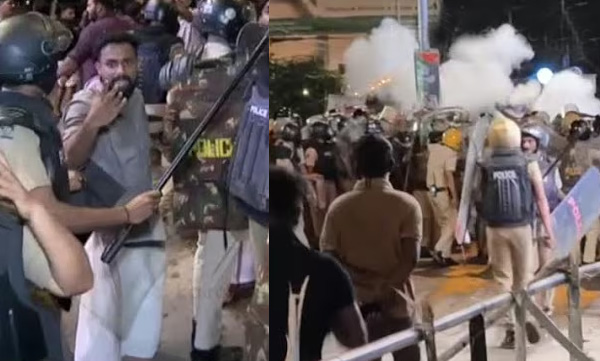 SFI-KSU activists clash; police use tear gas