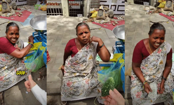 ഒരു പാവയ്ക്കക്ക് നല്കിയത് 1000 രൂപ: വഴിയോര കച്ചവടക്കാരിക്ക് ആശ്വാസമായി അമേരിക്കന് വ്ളോഗര്